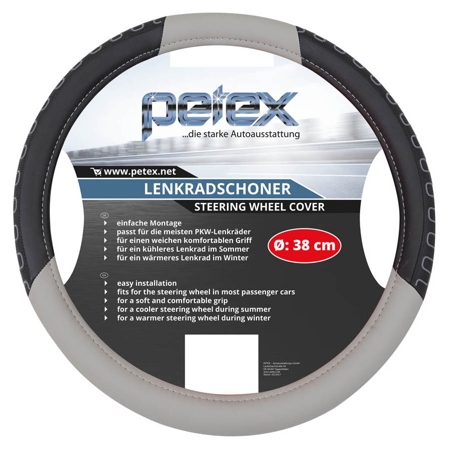 Lenkradschoner, Durchmesser 38 cm, TPE-Ring, Design 1106, grau