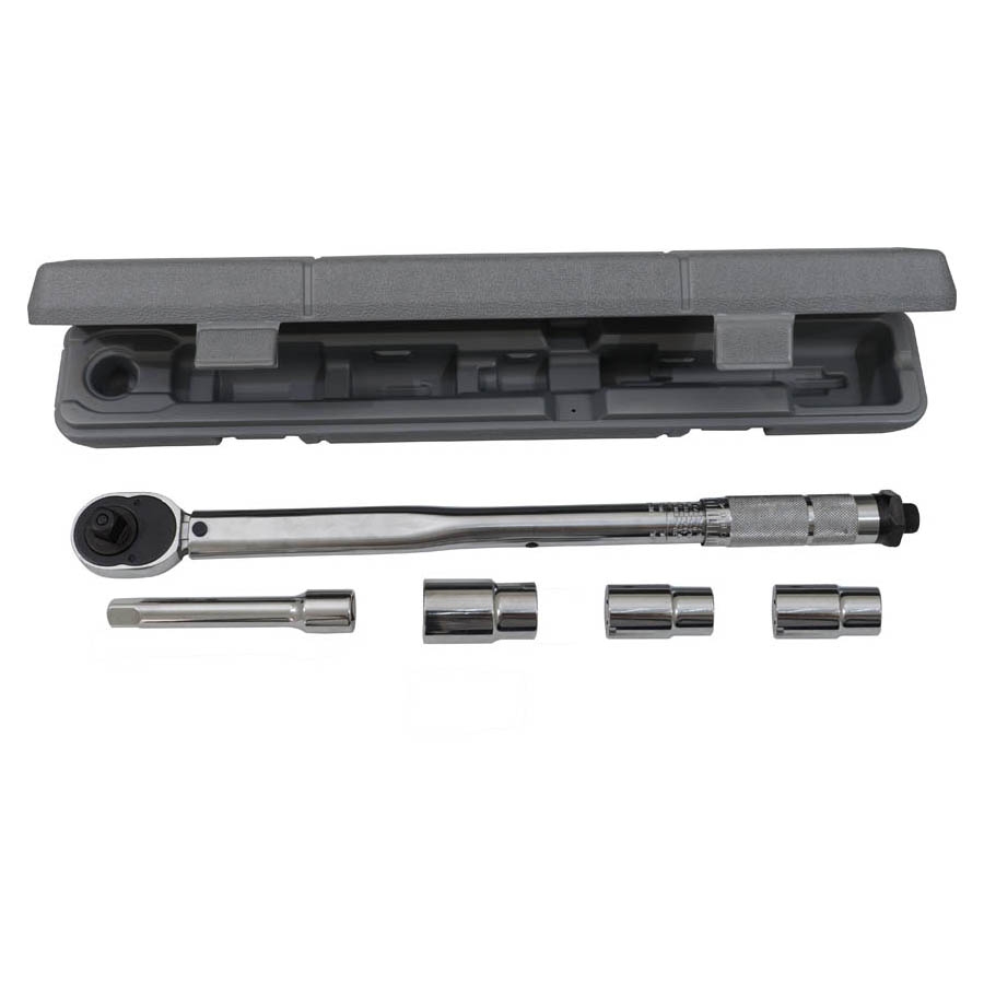 Drehmomentschlüssel 28 - 210 Nm, inkl. 3 Stecknüsse 17/19/21 mm, 1 Verlängerung