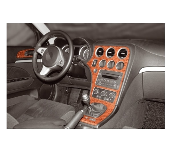 3D Cockpit Dekor für Alfa Romeo 159  09/2005 8 Teile (Farbe: WURZELHOLZ)