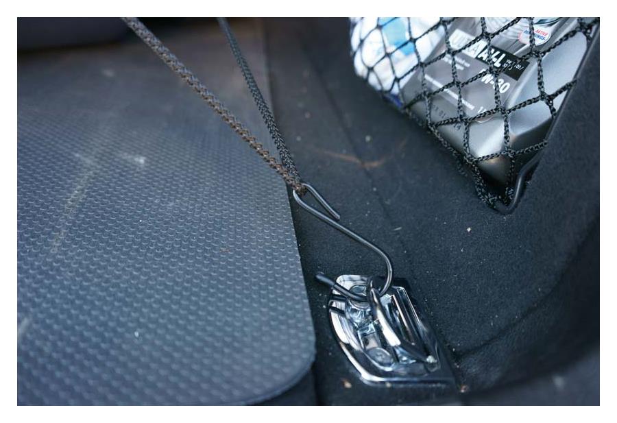 Gepäcknetz 95 x 95 cm, schwarz verstärkte Ausführung mit 12 Haken