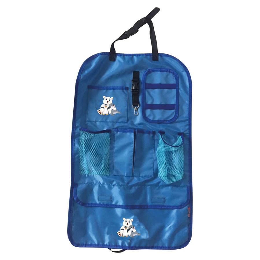 Rücksitzorganiser, ca. 41 x 64 cm, mit Logo, blau