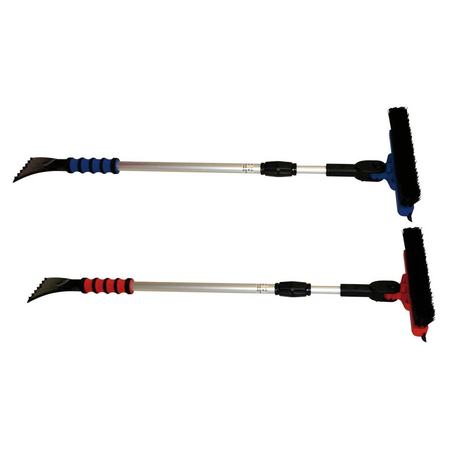 Schneebesen / Eiskratzer 4603 mit Gummilippe, Besen 90° schwenkbar, Teleskopstange Länge 86 - 132 c