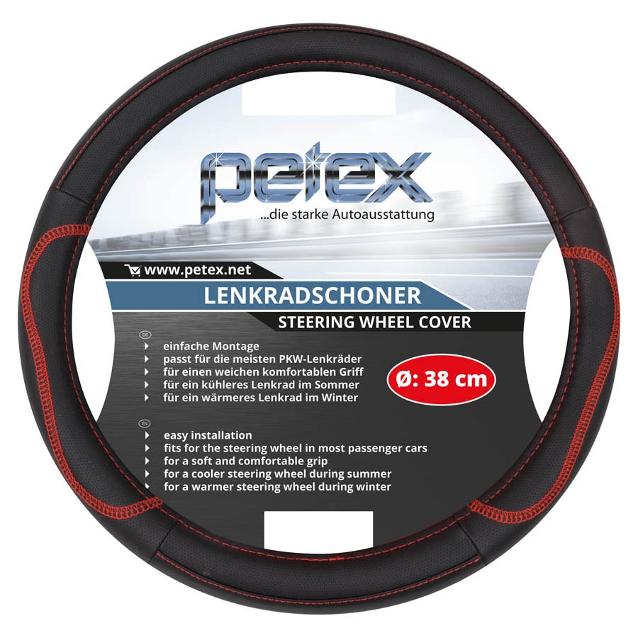 Lenkradschoner, Durchmesser 38 cm, TPE-Ring, Design 1102, rot