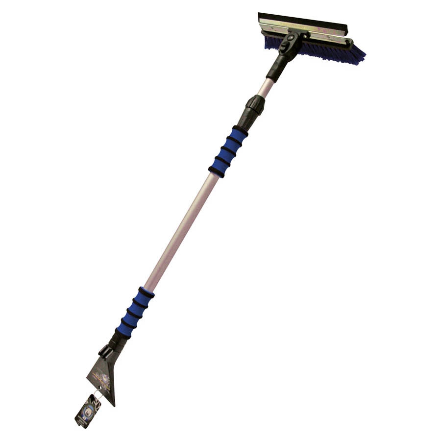 Schneebesen / Eiskratzer 4604 mit Gummilippe, Besen 90° schwenkbar, Teleskopstange Länge 95 - 150 c