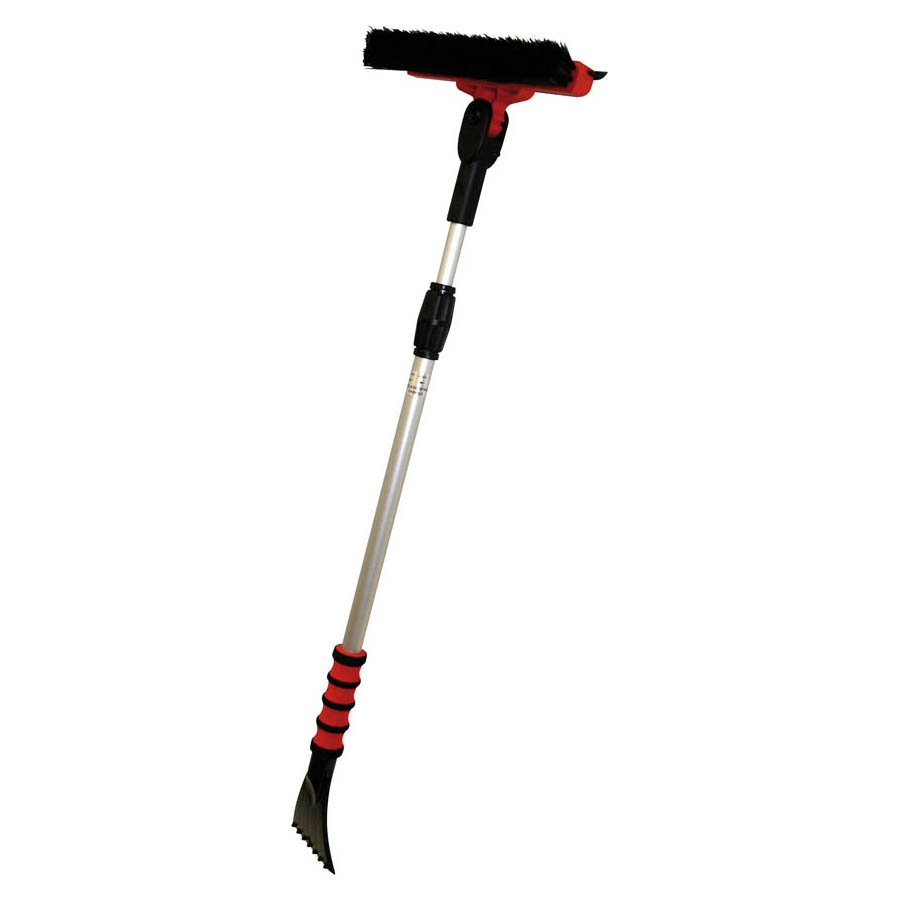 Schneebesen / Eiskratzer 4603 mit Gummilippe, Besen 90° schwenkbar, Teleskopstange Länge 86 - 132 c