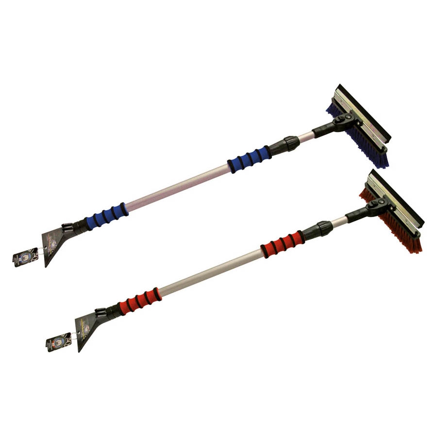 Schneebesen / Eiskratzer 4604 mit Gummilippe, Besen 90° schwenkbar, Teleskopstange Länge 95 - 150 c