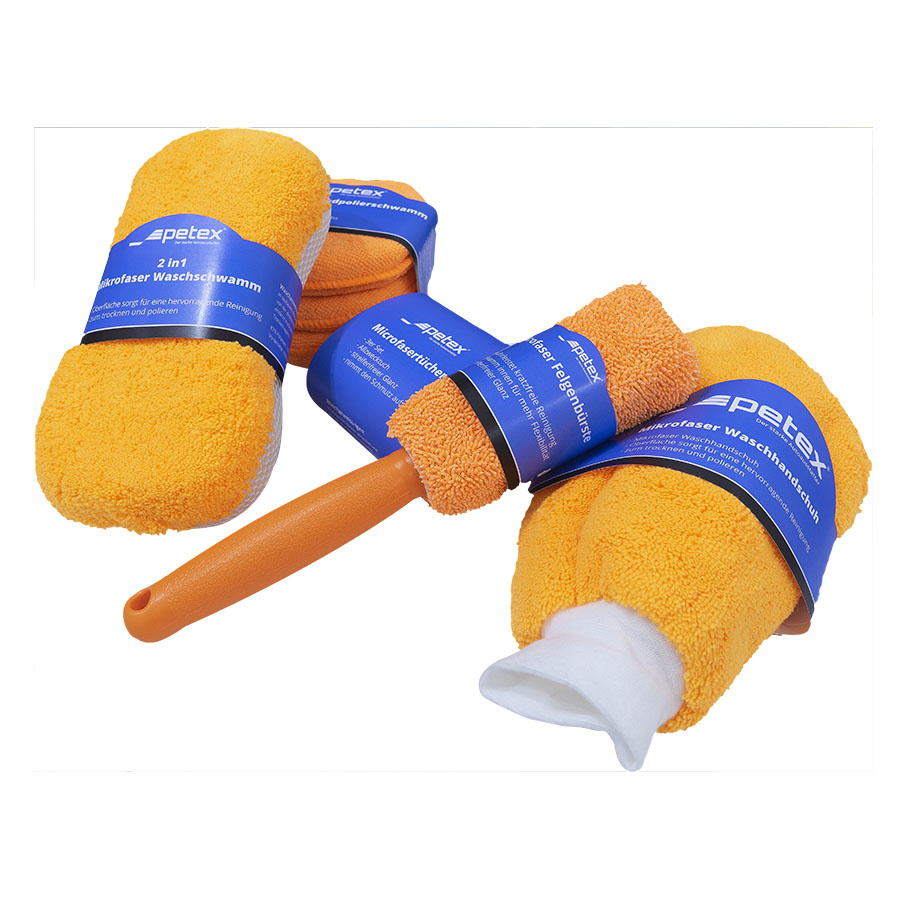 Mikrofaser Autopflegeset, 9-tlg., orange