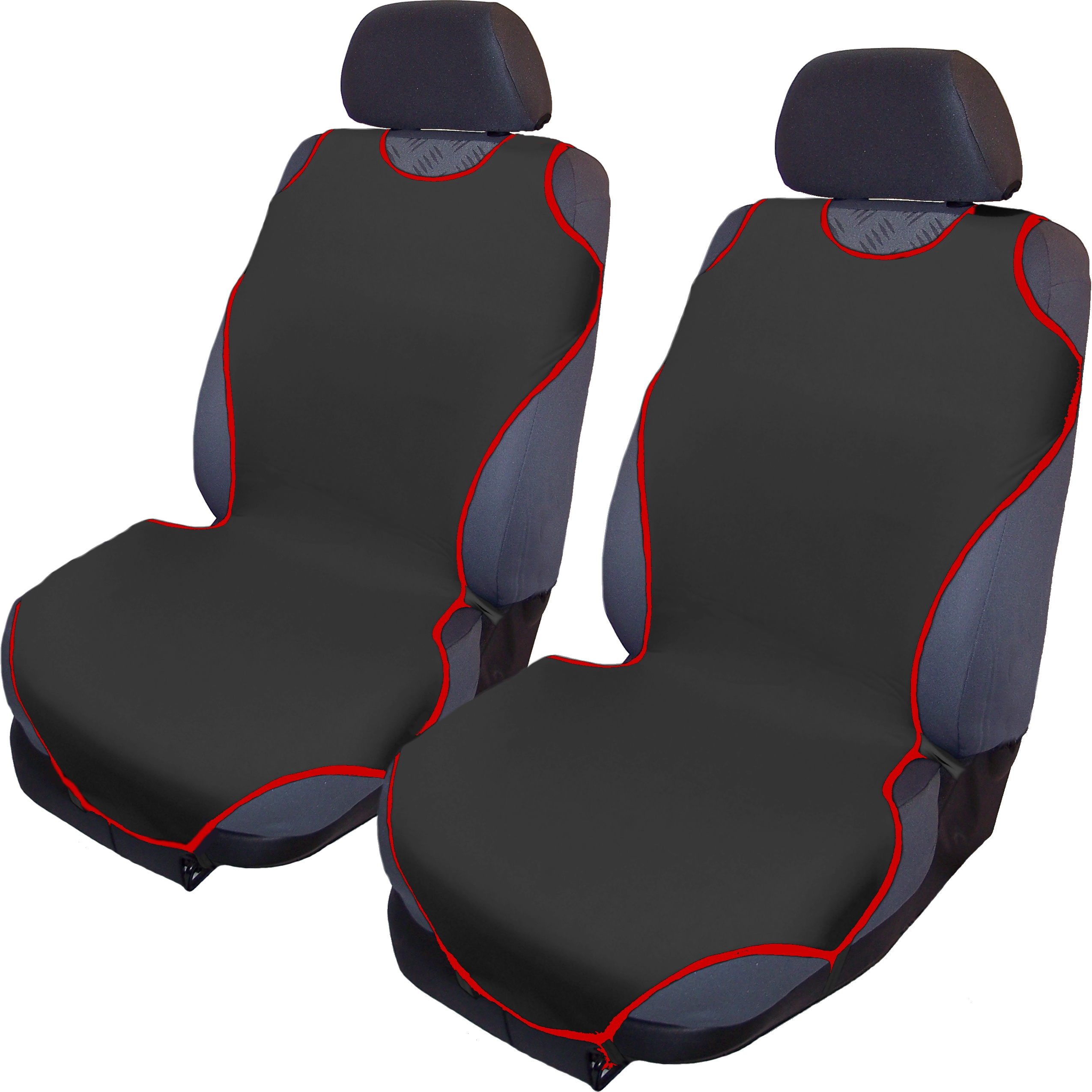 AUTO T-SHIRT FÜR 2 VORDERSITZE - FARBE SCHWARZ-ROT